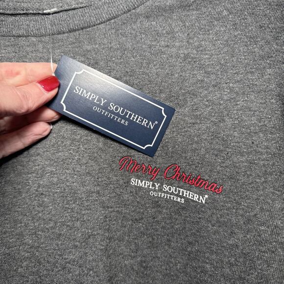 Simply Southern Merry Black Lab Christmas T Shirt Large NWT - Picture 5 of 6